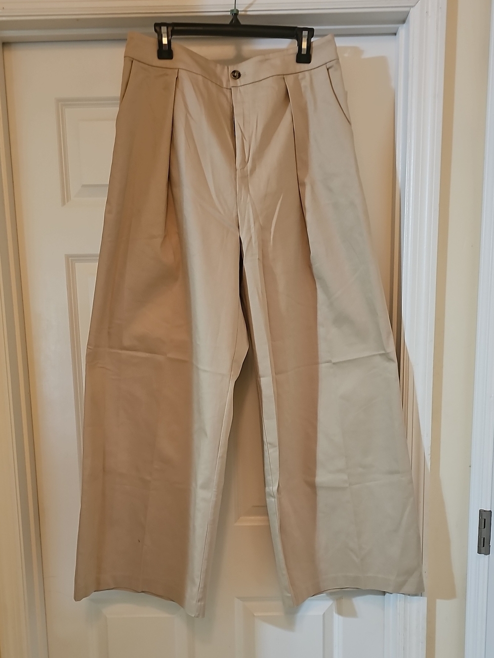 Classic Wide-Leg Pants in Beige